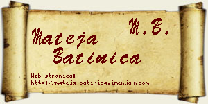 Mateja Batinica vizit kartica